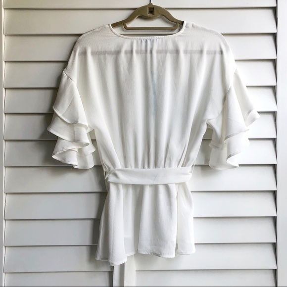 She + Sky Ruffle Wrap Top - Picture 4 of 9